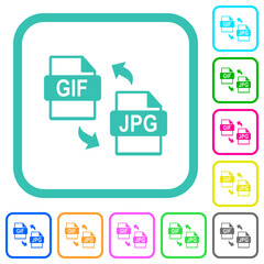 GIF JPG file conversion vivid colored flat icons