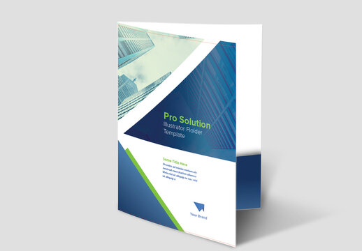 Business Folder Presentation with Gradient Blue Accents