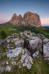 Summer Sunrise from the Sella Pass, Dolomites, South Tyrol, Italy