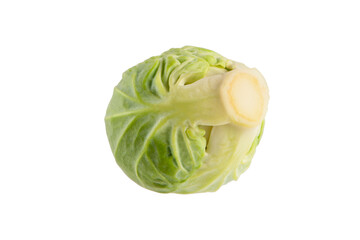 Isolate Brussels sprouts. Fresh, small brussels sprouts on white isolated background with shadow