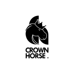 Horse crown logo design template vector