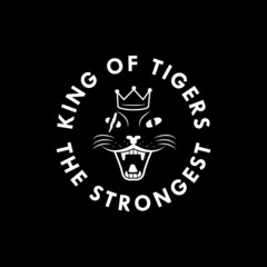 King of tiger logo design template vector