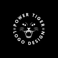 Power tiger logo design template vector