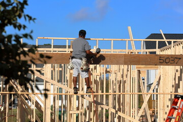 Wooden house roof residential construction home framing