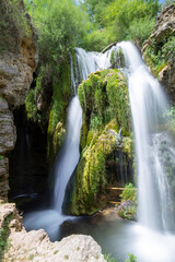 Obraz premium Calomarde waterfall in the Sierra de Albarracin in Spain