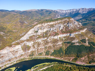 Aerial view of Iskar river Gorge, Balkan Mountains, Bulgaria