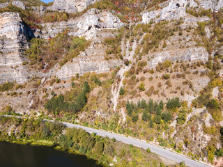 Aerial view of Iskar river Gorge, Balkan Mountains, Bulgaria