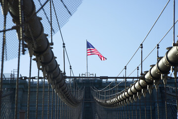 Obraz premium Brooklin Bridge, NYC. NEW YORK CITY - UNITED STATES 