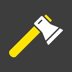 Axe or hatchet vector icon. Camping sign