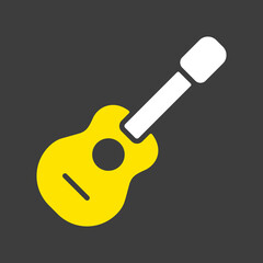 Classical acoustic guitar vector icon. Musical sign