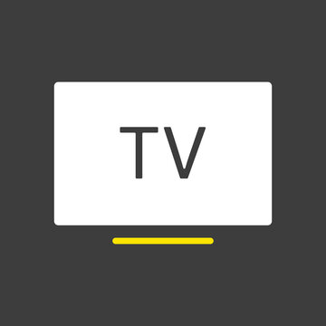 Smart TV flat vector icon on dark background