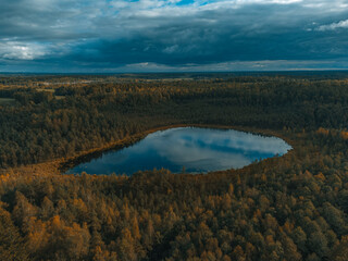 autumn landscape with lake