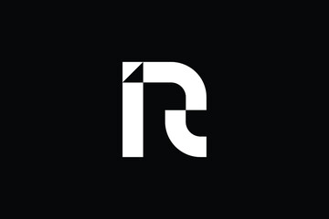 RI logo letter design on luxury background. IR logo monogram initials letter concept. RI icon logo design. IR elegant and Professional letter icon design on black background. R I IR RI