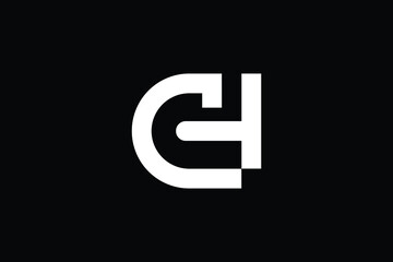 CH logo letter design on luxury background. HC logo monogram initials letter concept. CH icon logo design. HC elegant and Professional letter icon design on black background. C H HC CH