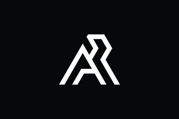 AR logo letter design on luxury background. RA logo monogram initials letter concept. AR  icon logo design. RA elegant and Professional letter icon design on black background. AR RA