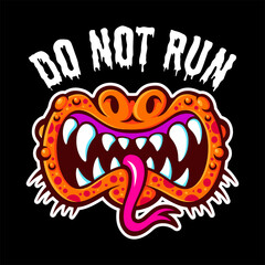 cartoon spooky monster mouth vector