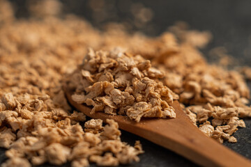 textured soy on black base