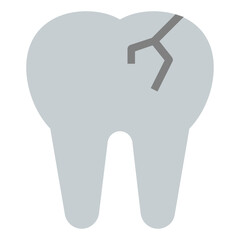 broken tooth flat icon