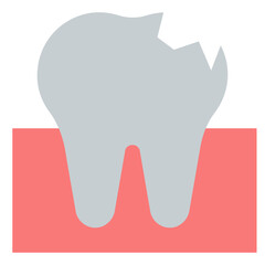 broken tooth flat icon