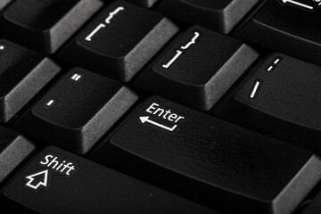 Close-up of Enter Keyboard Key