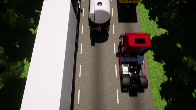 Cars trucks traffic jam Driverless vehicle Autonom