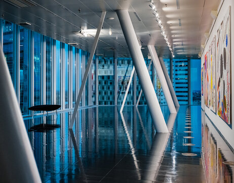 Vienna, Austria: Strabag Art Forum modern futuristic interior 