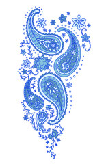 Paisley vector illustration line art embroidery tattoo layout