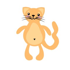 Cartoon cat on white background 