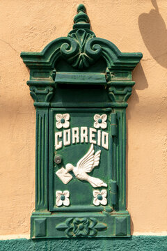 Vintage Brazilian mailbox. In portuguese Correio
