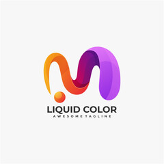 Liquid color logo design template