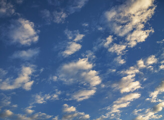 Clouds in dark blue sky