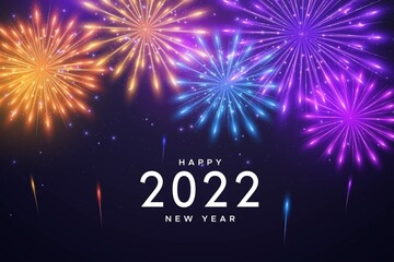 fireworks new year  2022 background vector design illustration