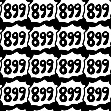 seamless pattern of number 899