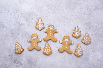 Christmas gingerbread cookies in face mask