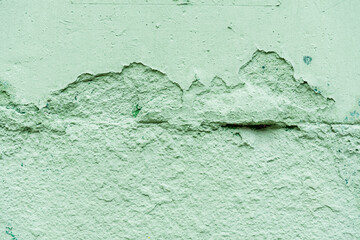 Cement texture painted in green in the rendering of a wall. Vector concrete texture