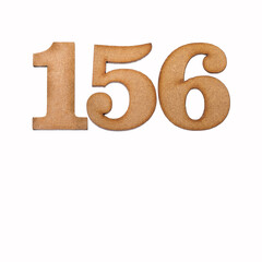 Number 156 - Piece of wood isolated on white background