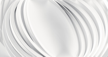 Obraz premium 3d render of abstract white shape, minimal modern graphic design template, 3d illustration of swirl white background