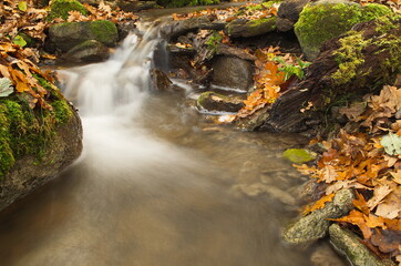 Saule waterfall in autumn day, Matkule, Latvia.