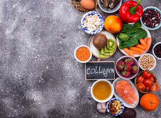 Obraz na płótnie Canvas Food rich in collagen. Healthy products