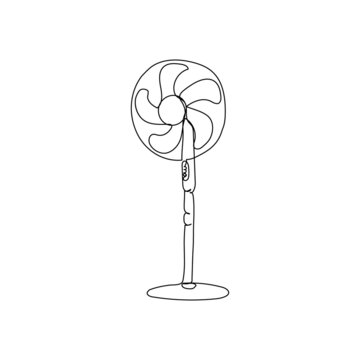 recommend clip art: Fan continuous line drawing. One line art of home appliance, cooling, air conditioning, indoor climate, fresh air.