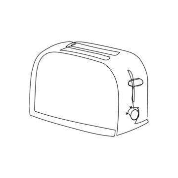 recommend clip art: Toaster continuous line drawing. One line art of home appliance, kitchen, electrical, make croutons, cooking food.