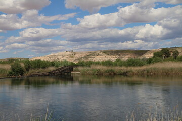 landscape with lake and clouds