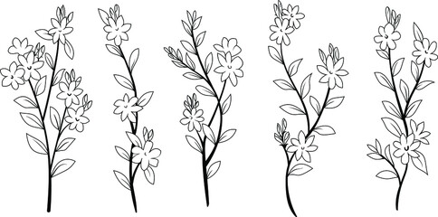 Black and white floral element