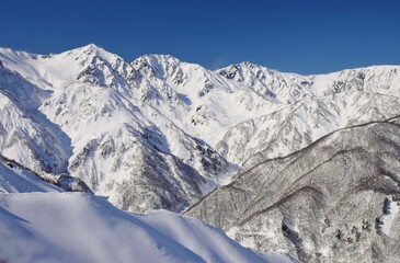 白馬八方尾根から望む白馬の峰々