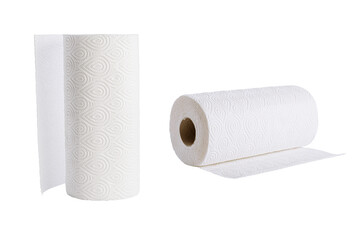 Toilet paper roll  isolated on white background.