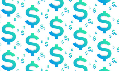 Seamless Pattern Money Dollar Currency. Seamless Texture Background.