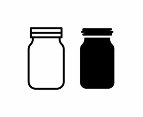 mason jar glass container flat icon vector illustration