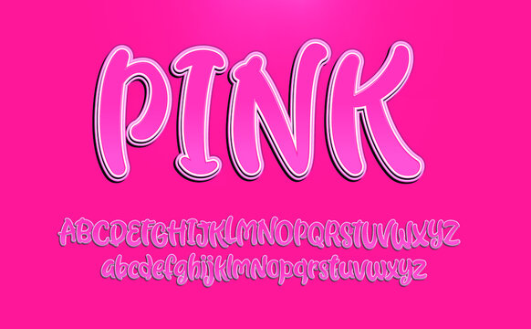 Premium Vector  Pink modern calligraphy isolated letters