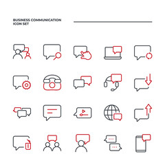 Business Communication set icon, isolated Business Communication set sign icon, vector illustration