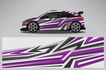 Wrap car vector design decal. Graphic abstract line racing background design for vehicle, race car, rally, adventure livery camouflage.
